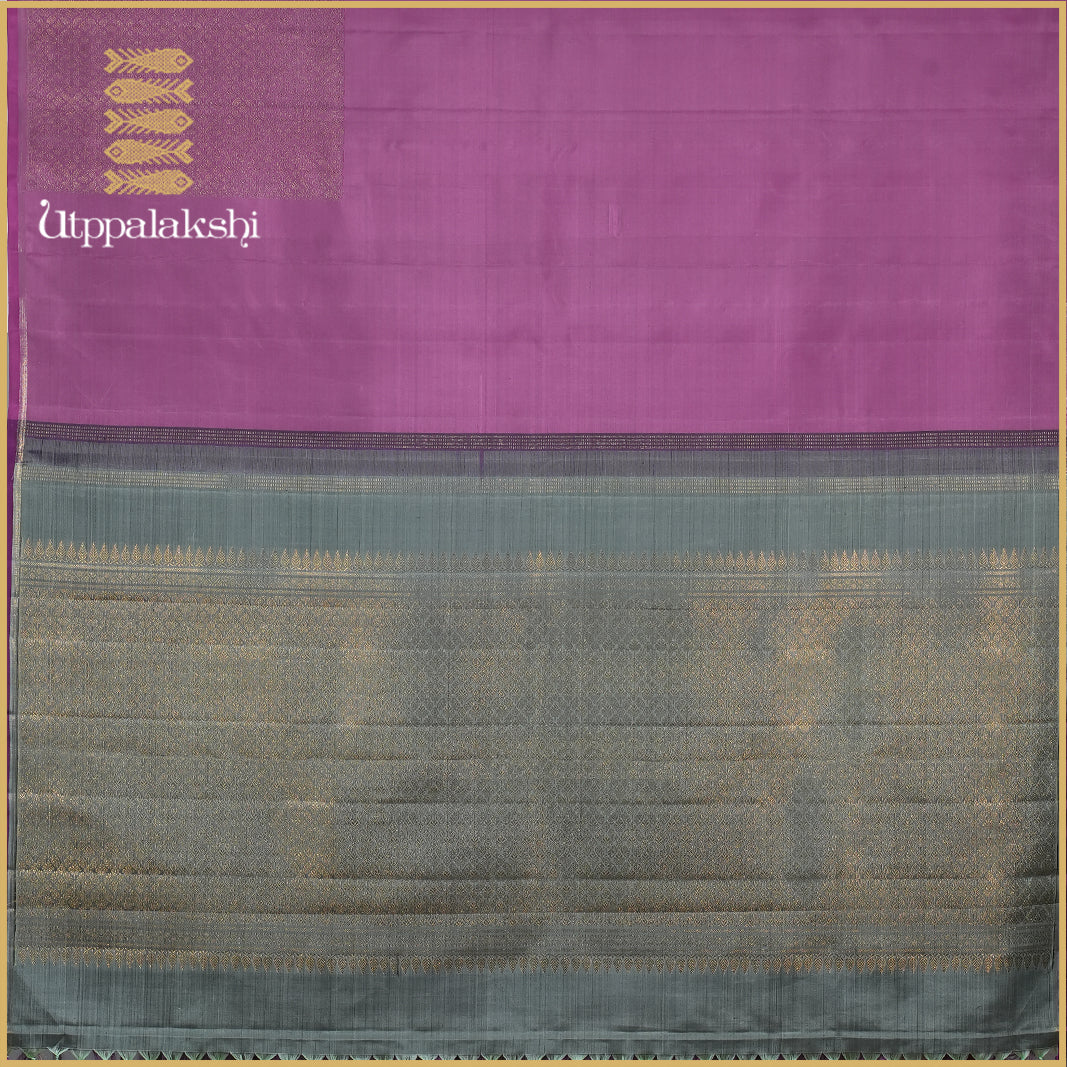 LIGHT PURPLE SAREE WITH BOX DESIGN _AN UTPPALAKSHI HANDWOVEN KANCHIPURAM SILK SAREE