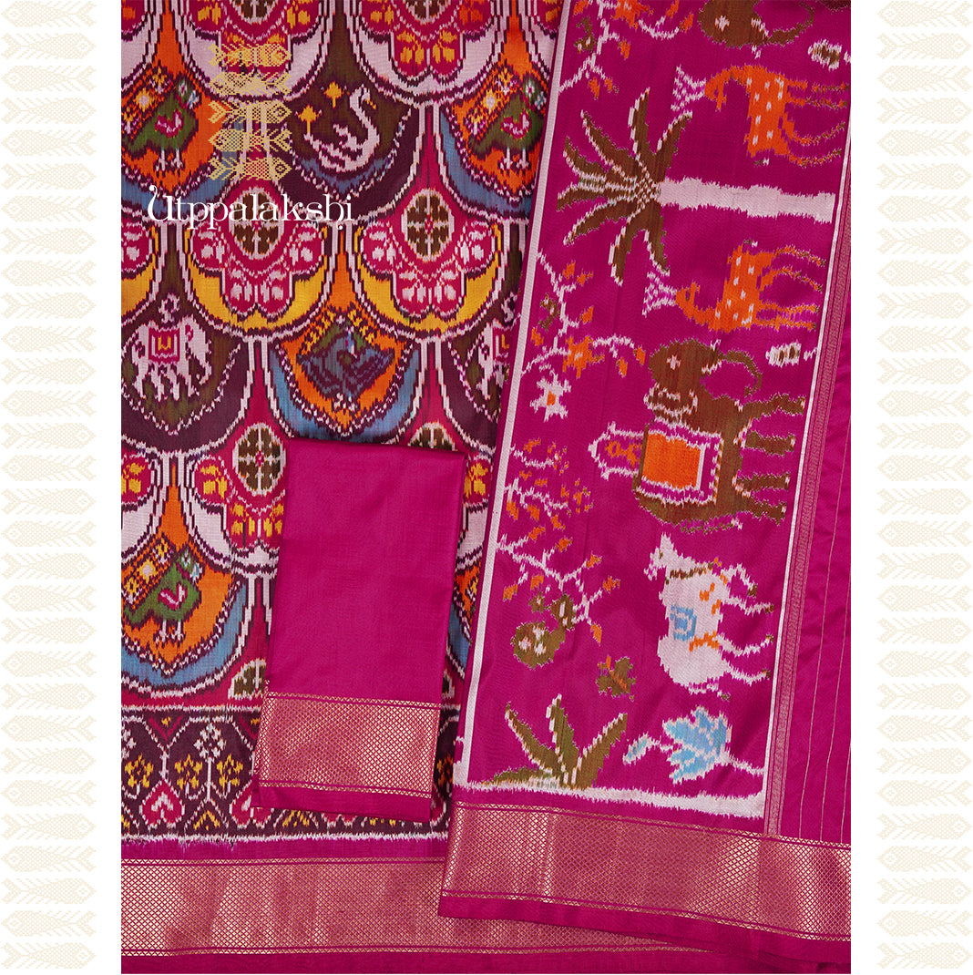 RED COLOUR SAREE-AN UTPPALAKSHI HANDWOVEN PATHAN PATOLA