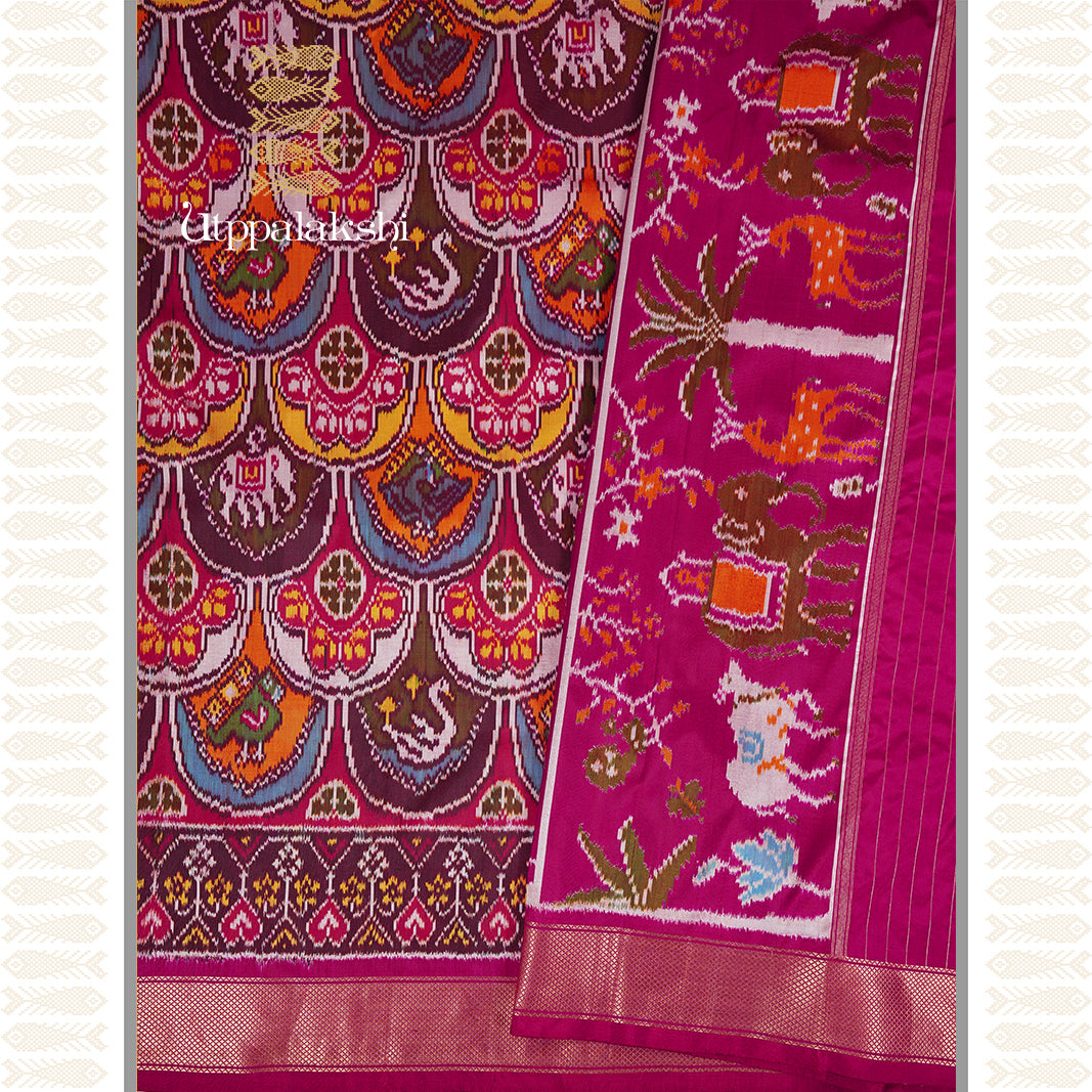 RED COLOUR SAREE-AN UTPPALAKSHI HANDWOVEN PATHAN PATOLA