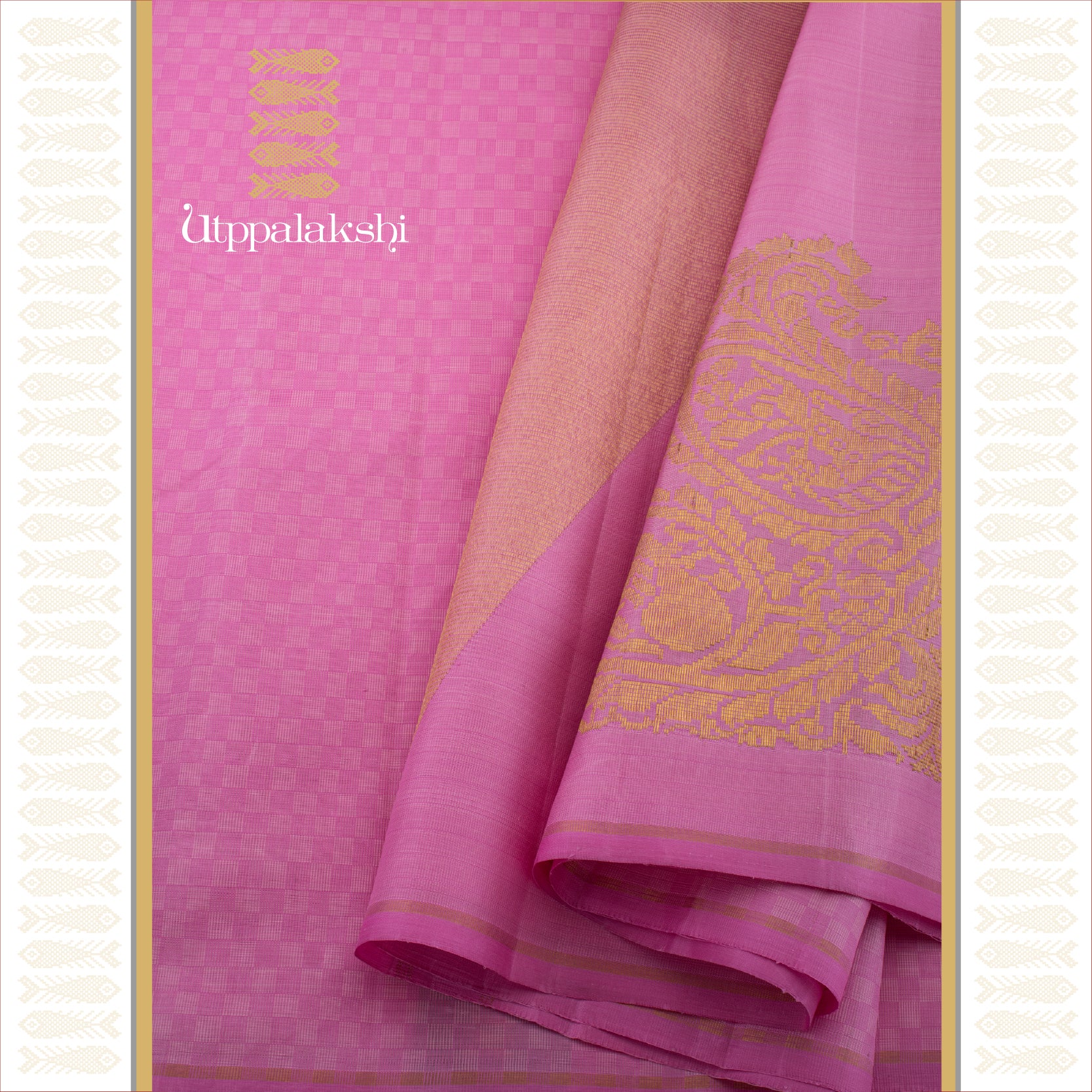 PAI MADI IN BABY/LOTUS PINK WITH NADA PALLU & MANGO MOTIF - AN UTPPALAKSHI HANDWOVEN KANJIVARAM SILK SAREE (Copy)