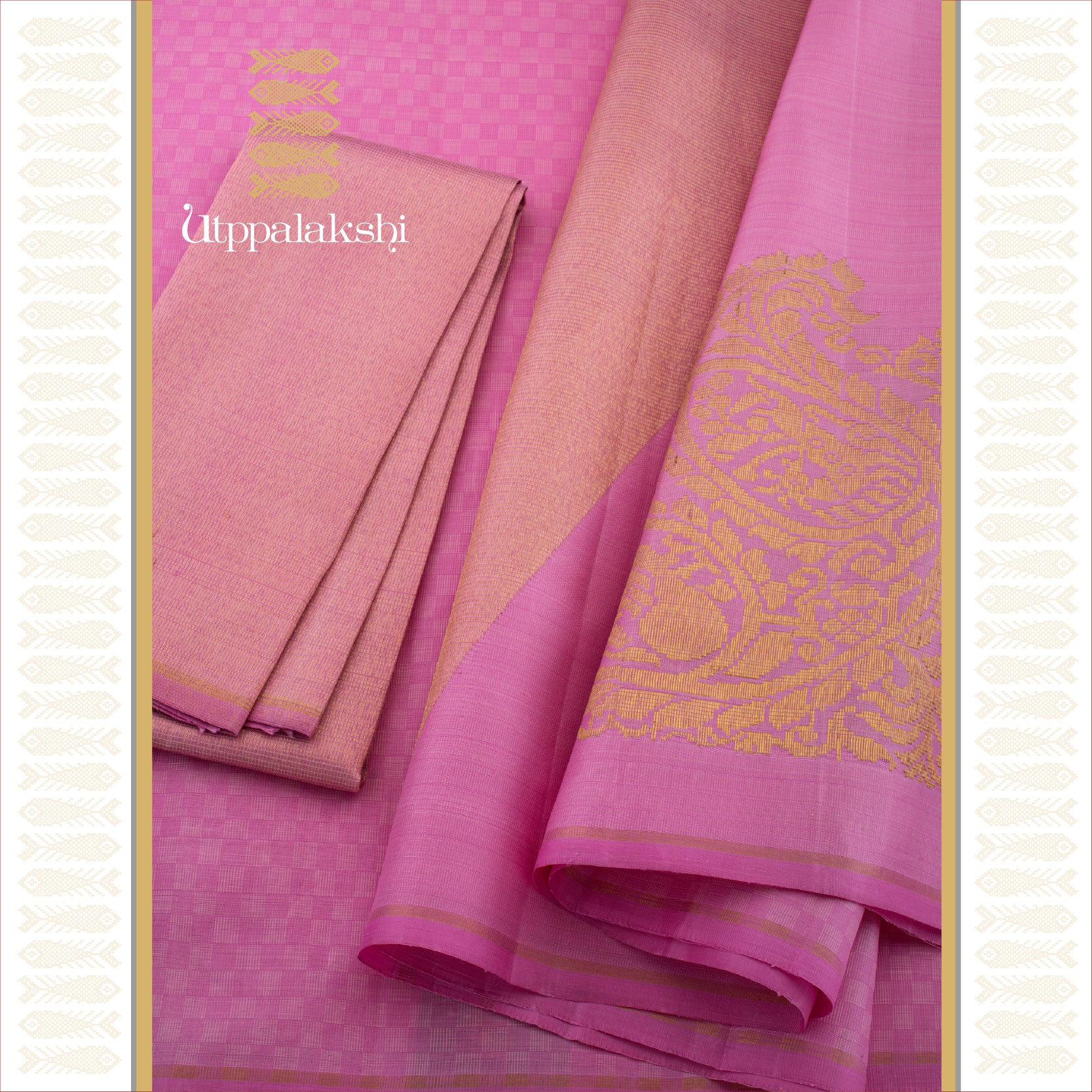PAI MADI IN BABY/LOTUS PINK WITH NADA PALLU & MANGO MOTIF || UTPPALAKSHI HANDWOVEN KANJIVARAM SILK SAREE