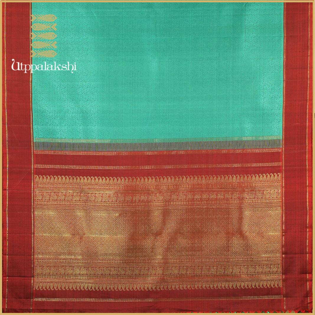REXONA COLOUR JACQUARDSAREE WITH MAROON BORDER-AN UTPPALAKSHI HANDWOVEN KANCHIPURAM SILK SAREE