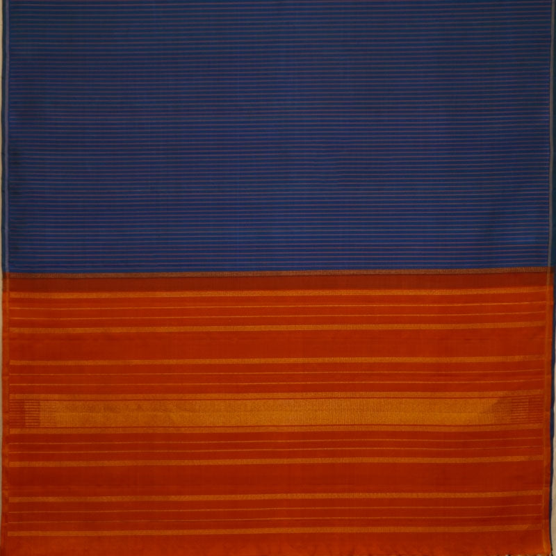 Mayil Kazhuthu Saree with Orange Pallu – An Utppalakshi Handwoven Kanchipuram Silk Saree