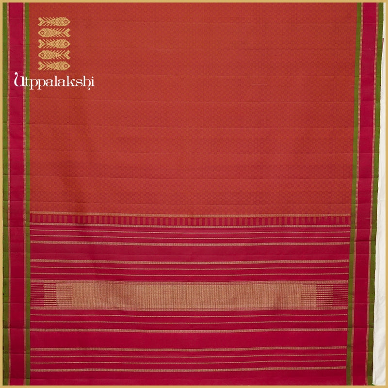 Brick Red Paimadi Saree – An Utppalakshi Handwoven Kanchipuram Silk Saree