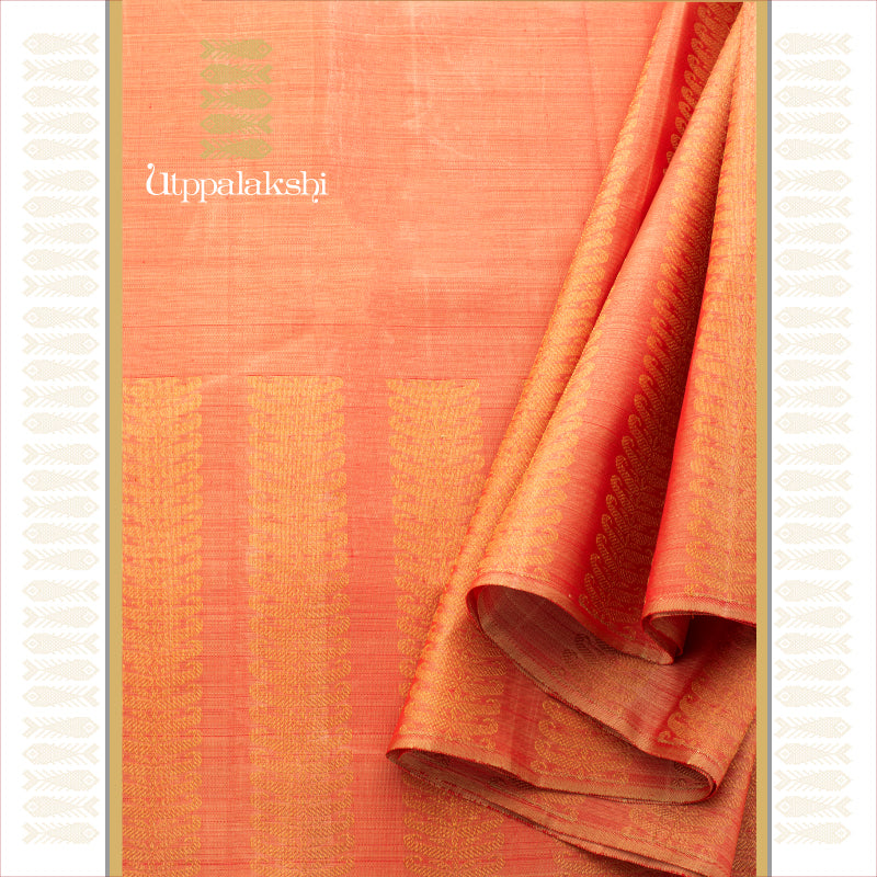UTPPALAKSHI HANDWOVEN KANJIVARAM SILK SAREE PEACH