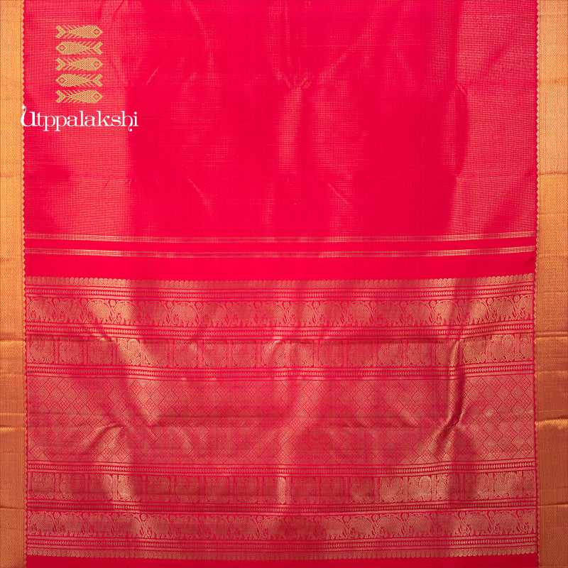 UTPPALAKSHI HANDWOVEN KANJIVARAM SILK BRIDAL SAREE PINK VAIRA OOSI