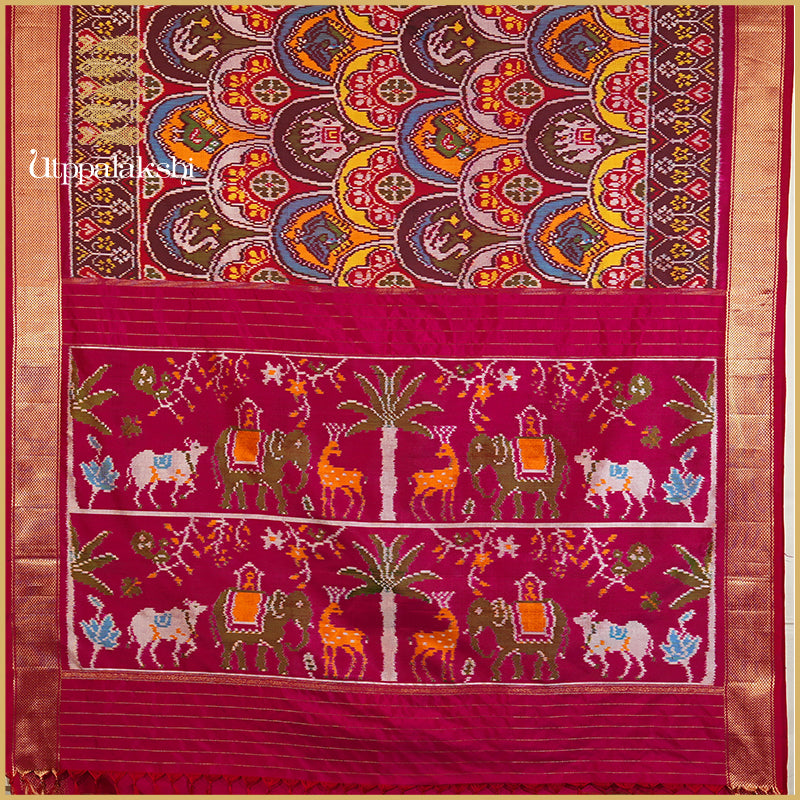RED COLOUR SAREE-AN UTPPALAKSHI HANDWOVEN PATHAN PATOLA
