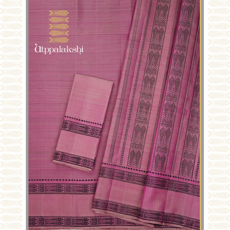 PINK MEEN PETT SAREE -AN UTPPALAKSHI HANDWOVEN KANCHIPURAM SILK SAREE