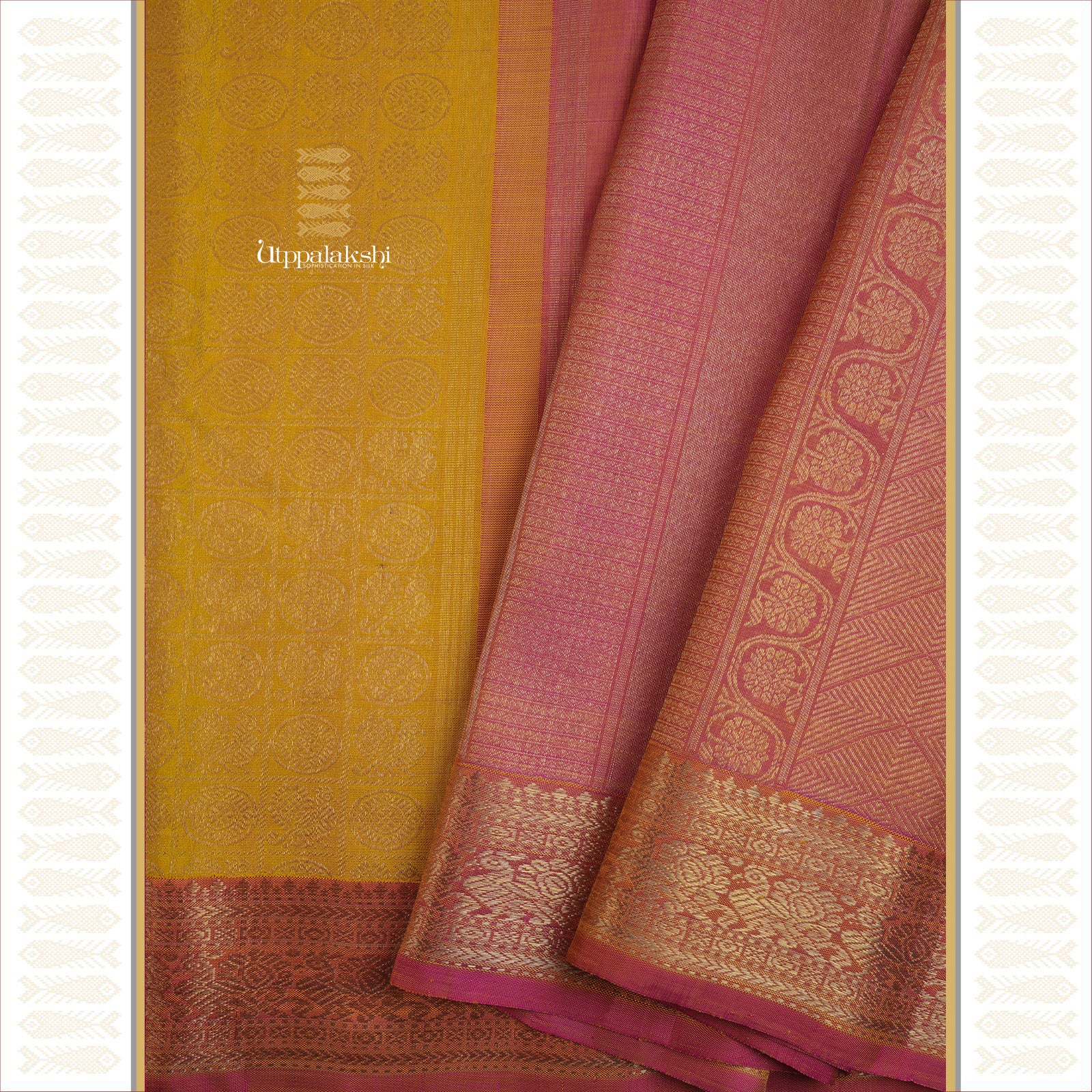 A Golden Hymn in Silk | Deep Yellow Ettu-Kol Kanchipuram Saree