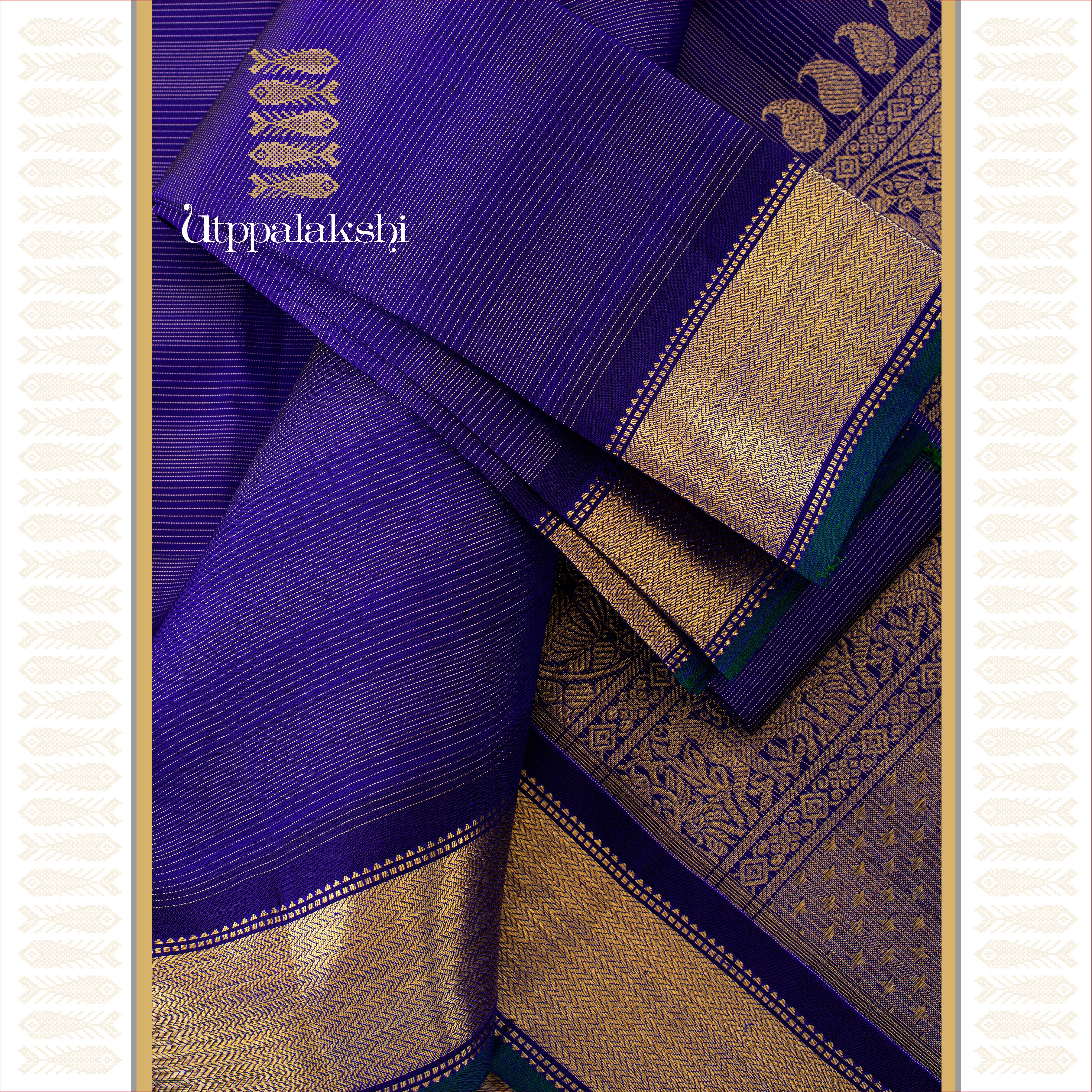 M S BLUE VAIRA OOSI || BRIDAL SAREE || UTPPALAKSHI HANDWOVEN KANJIVARAM SILK
