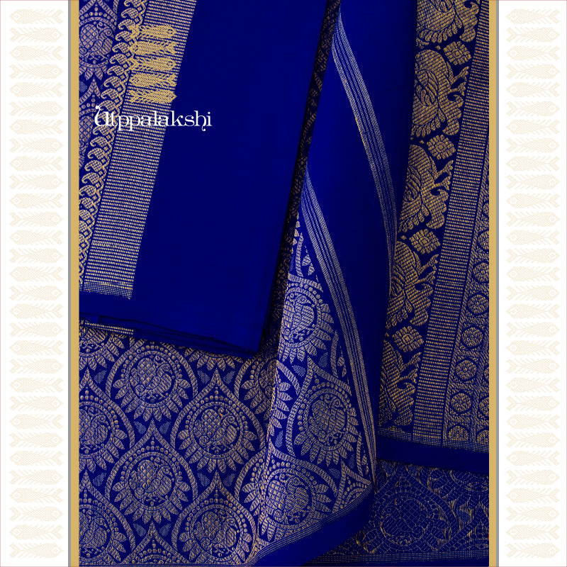 HALF AND HALF SAREE SAPPHIRE AND SEA GREEN || UTPPALAKSHI HANDWOVEN KANJIVARAM SILK