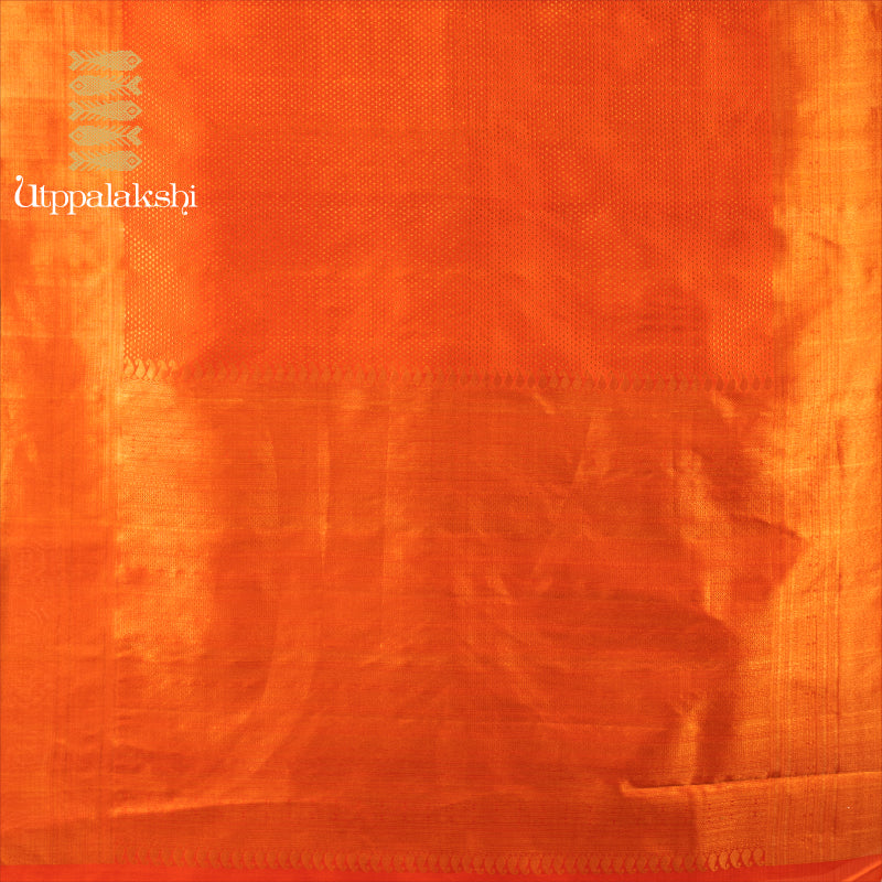 ORANGE BUTTA SELF BORDER || BRIDAL SAREE || UTPPALAKSHI HANDWOVEN KANJIVARAM SILK