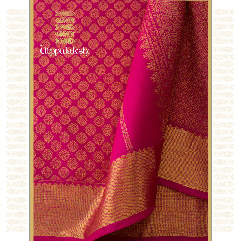 PINK BROCADE ANNAM || BRIDAL SAREE || UTPPALAKSHI HANDWOVEN KANJIVARAM SILK