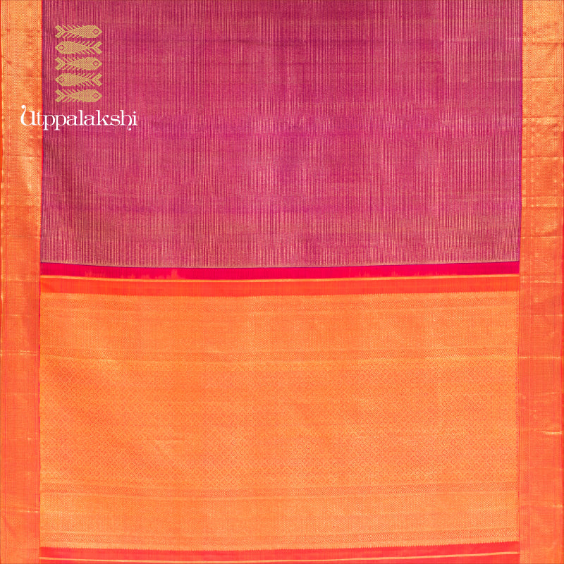 PURPLE WITH RUST || BRIDAL SAREE || UTPPALAKSHI HANDWOVEN KANJIVARAM SILK