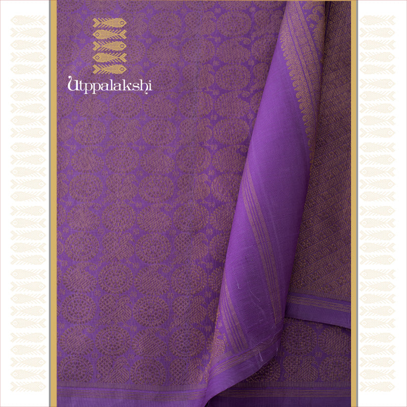 HALF AND HALF SAREE BLUE AND LAVENDER ANNAM || UTPPALAKSHI HANDWOVEN KANJIVARAM SILK