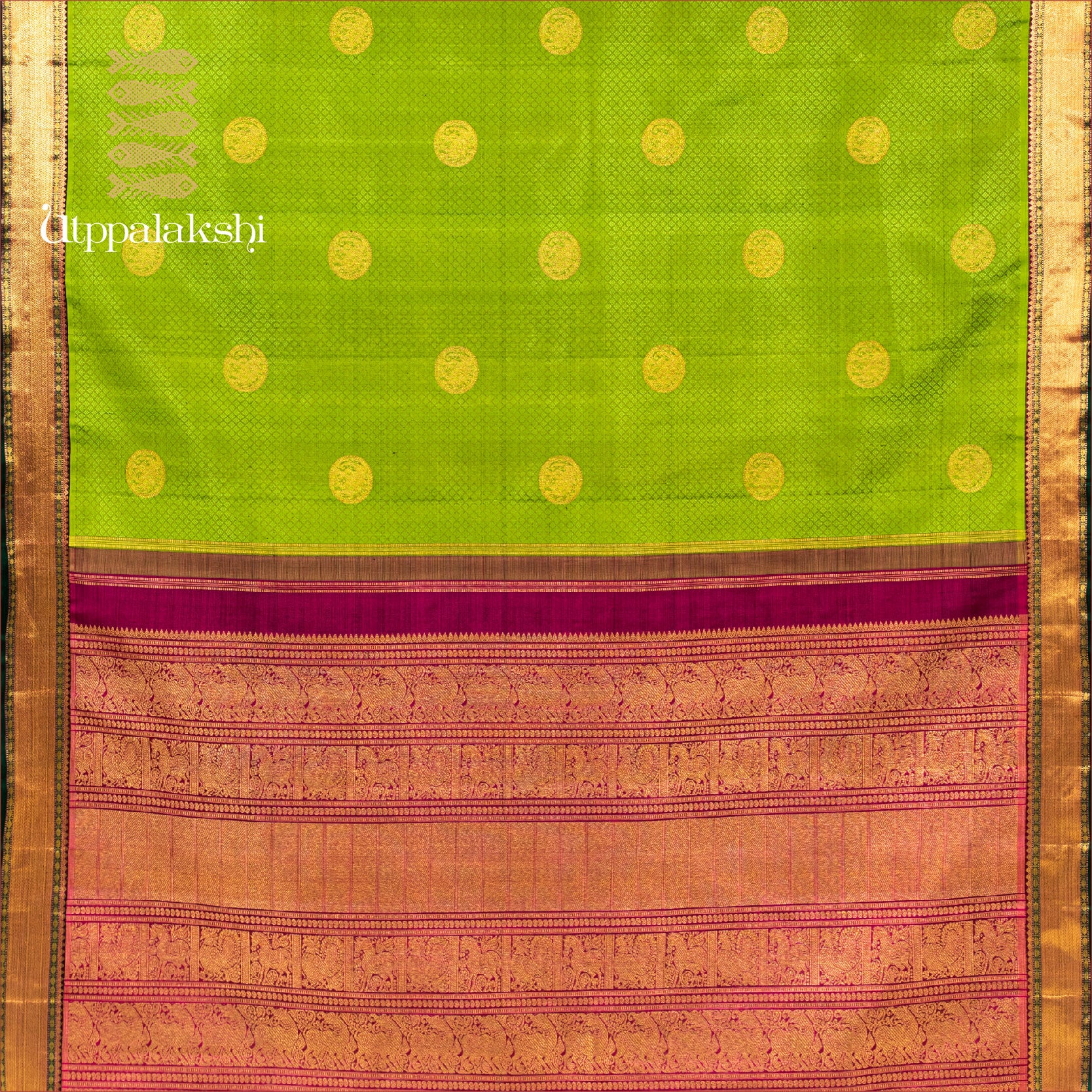 JACQUARD GREEN MAGENTA ANNAM CHAKRAM || BRIDAL SAREE ||UTPPALAKSHI HANDWOVEN KANJIVARAM SILK SAREE