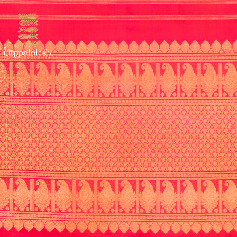 HALF AND HALF SAREE GREEN AND PINK WITH ZARI LINES || UTPPALAKSHI HANDWOVEN KANJIVARAM SILK