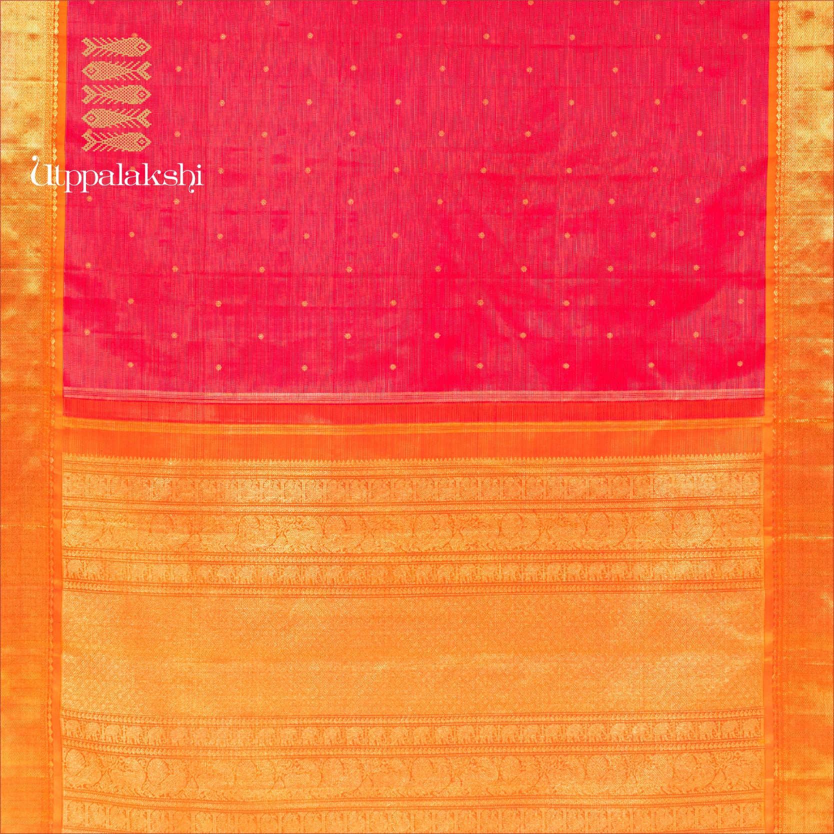 PINK VAIRA OOSI MUSTARD BUTTA || BRIDAL SAREE || UTPPALAKSHI HANDWOVEN KANJIVARAM SILK