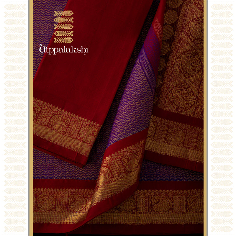PURPLE ARAKKU MANGO || BRIDAL SAREE || UTPPALAKSHI HANDWOVEN KANJIVARAM SILK