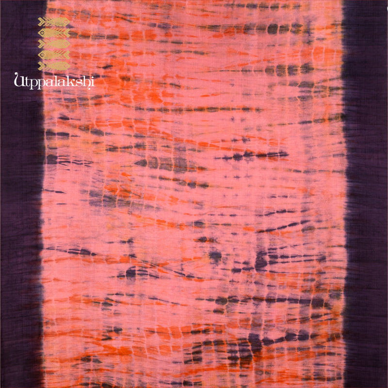 UTPPALAKSHI KANJIVARAM SILK SHIBORI SAREE PINK DARK PURPLE TIE AND DYE