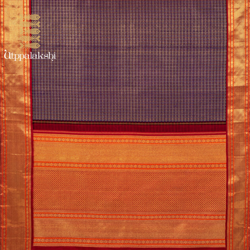VIOLET AND ARAKKU BROCADE BRIDAL SAREE || UTPPALAKSHI HANDWOVEN KANJIVARAM SILK