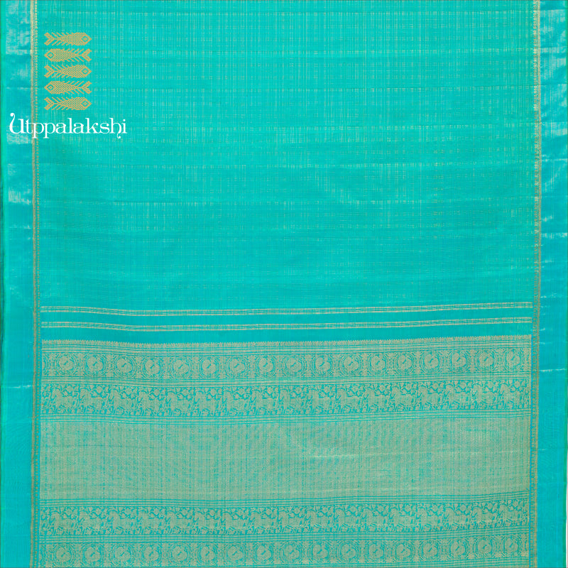 ANANDA BLUE CHECKS || UTPPALAKSHI HANDWOVEN KANJIVARAM SILK SAREE