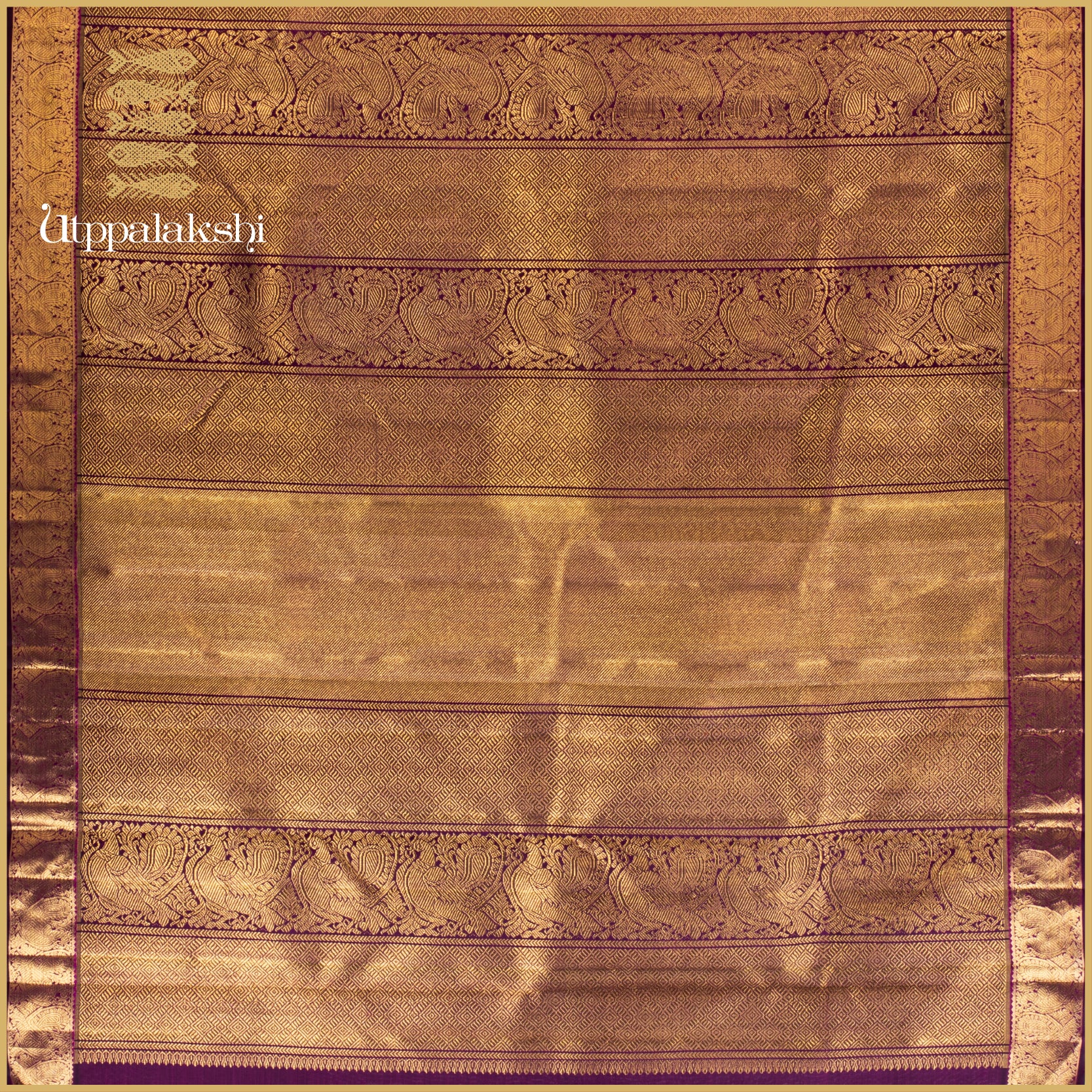 PURPLISH WINE/MAGENTA LONG PALLU WITH ANNAM MOTIFS - AN UTPPALAKSHI HANDWOVEN KANJIVARAM SILK SAREE