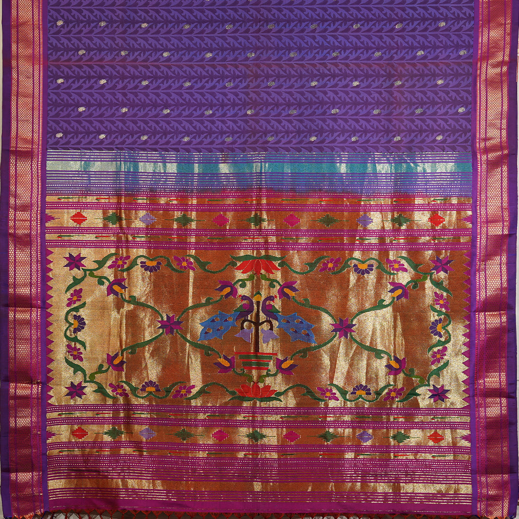 PURPLE SAREE-AN UTPPALAKSHI HANDWOVEN PAITHANI SILK SAREE