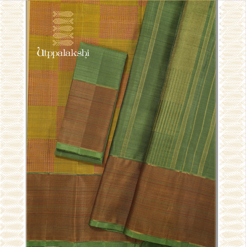 SHAMBANGA SHOT BOX DESIGN SAREE _ AN UTPPALAKSHI HANDWOVEN KANCHIPURAM SILK SAREE