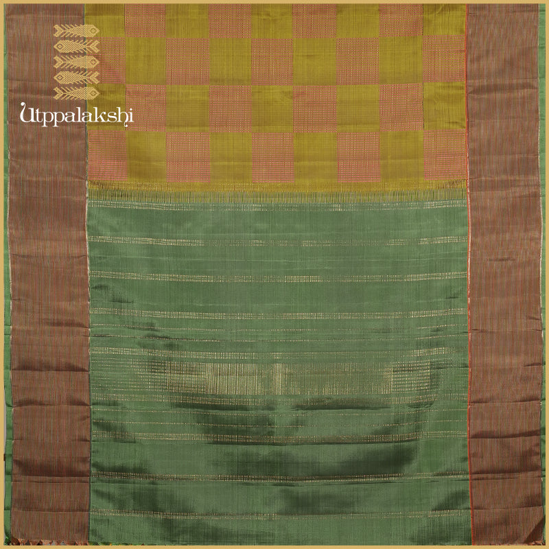 SHAMBANGA SHOT BOX DESIGN SAREE _ AN UTPPALAKSHI HANDWOVEN KANCHIPURAM SILK SAREE