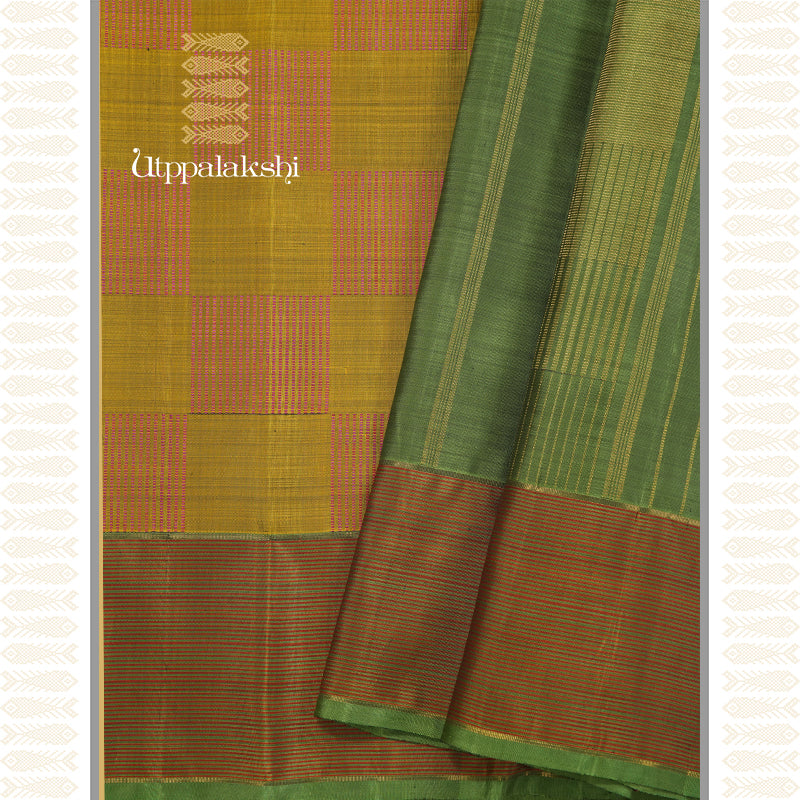 SHAMBANGA SHOT BOX DESIGN SAREE _ AN UTPPALAKSHI HANDWOVEN KANCHIPURAM SILK SAREE