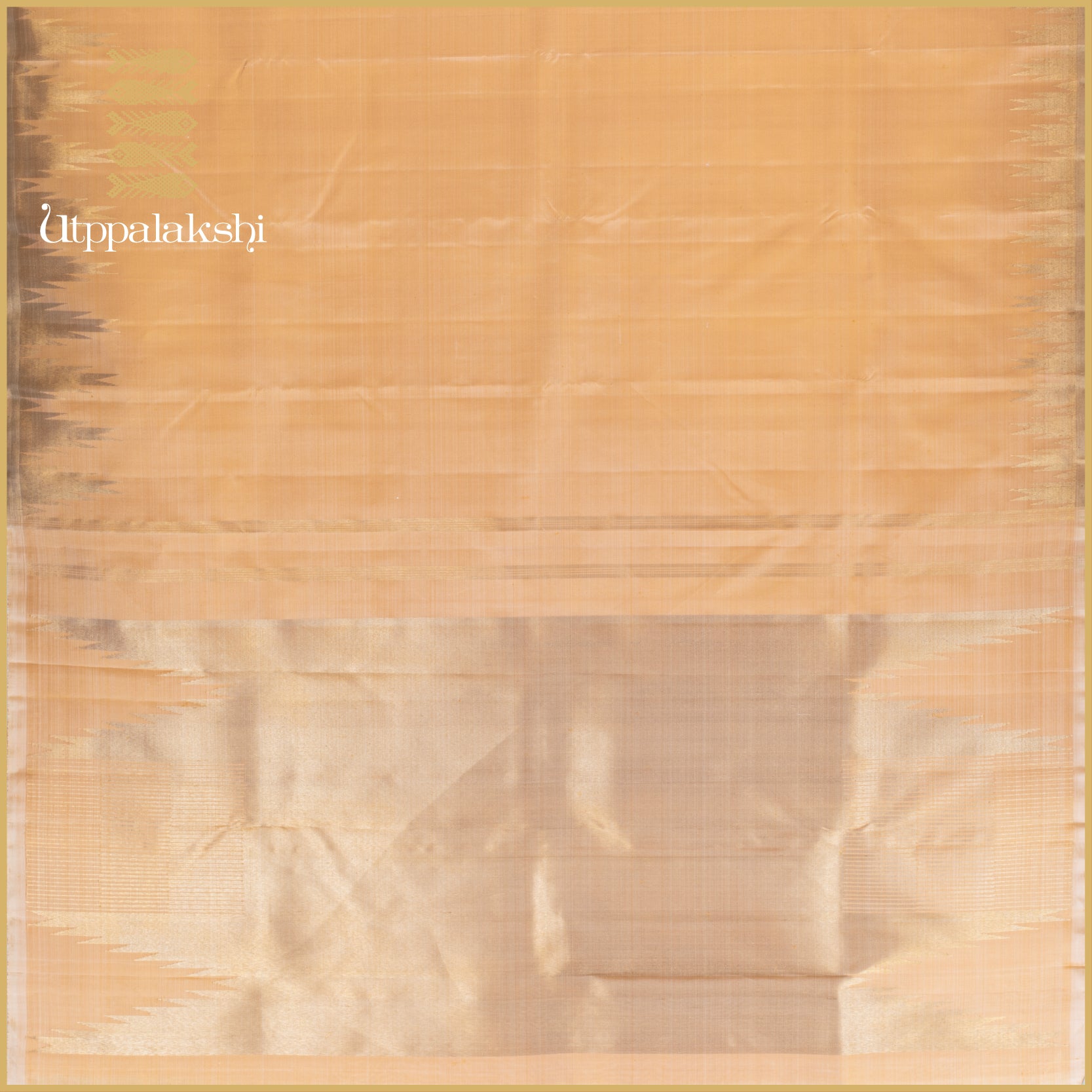 SANDALWOOD TEMPLE BORDER- AN UTPPALAKSHI HANDWOVEN KANJIVARAM SILK SAREE