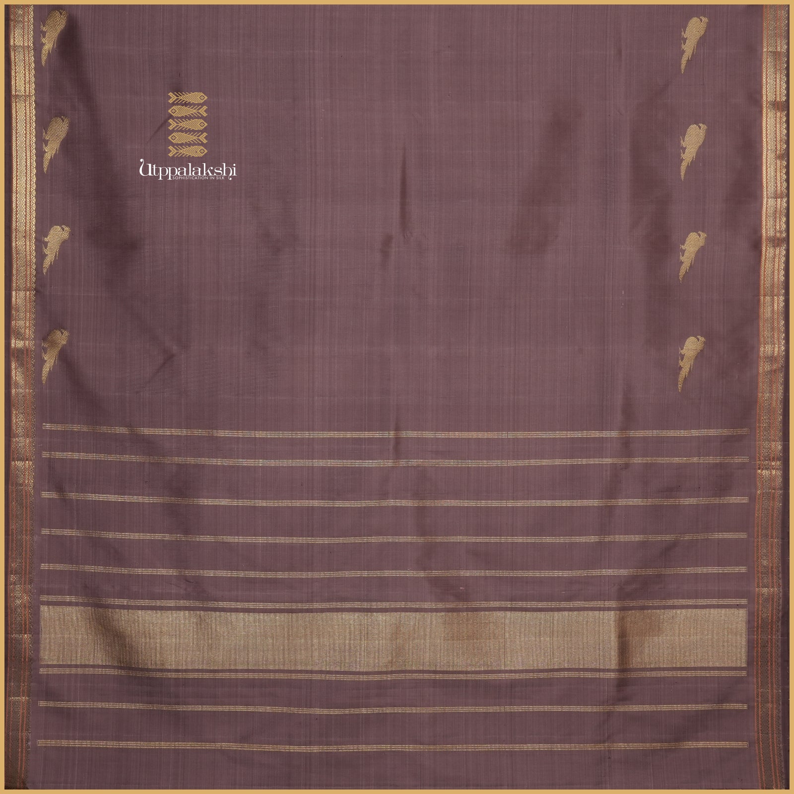 A Master Weaver’s Creation -A Temple-Inspired Silk Sari in Chocolate Hues