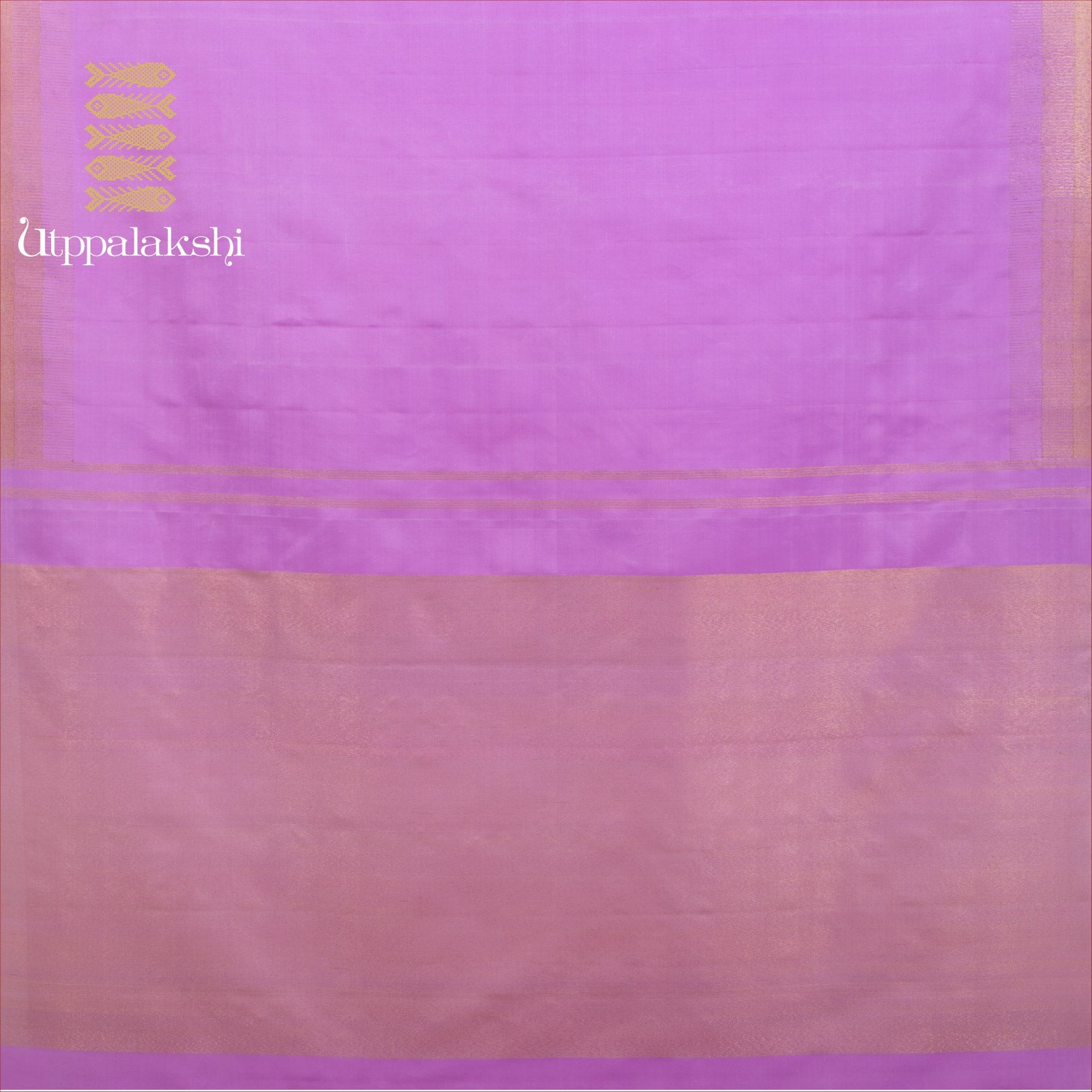 UTPPALAKSHI HANDWOVEN KANJIVARAM SILK SAREE VIOLET COMBRACK BAVANJI PALLU