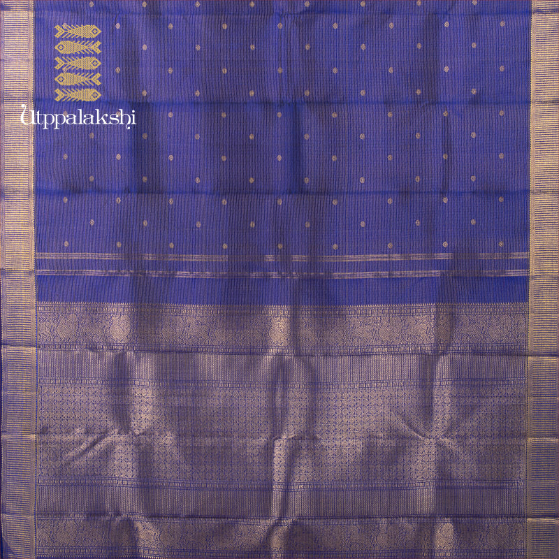 UTPPALAKSHI HANDWOVEN KANJIVARAM SILK BRIDAL SAREE MS BLUE VAIRA OOSI BUTTA
