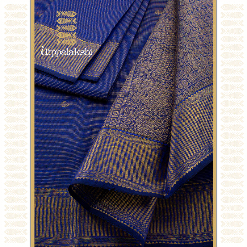 MS BLUE VAIRA OOSI BUTTA || UTPPALAKSHI HANDWOVEN KANJIVARAM SILK SAREE
