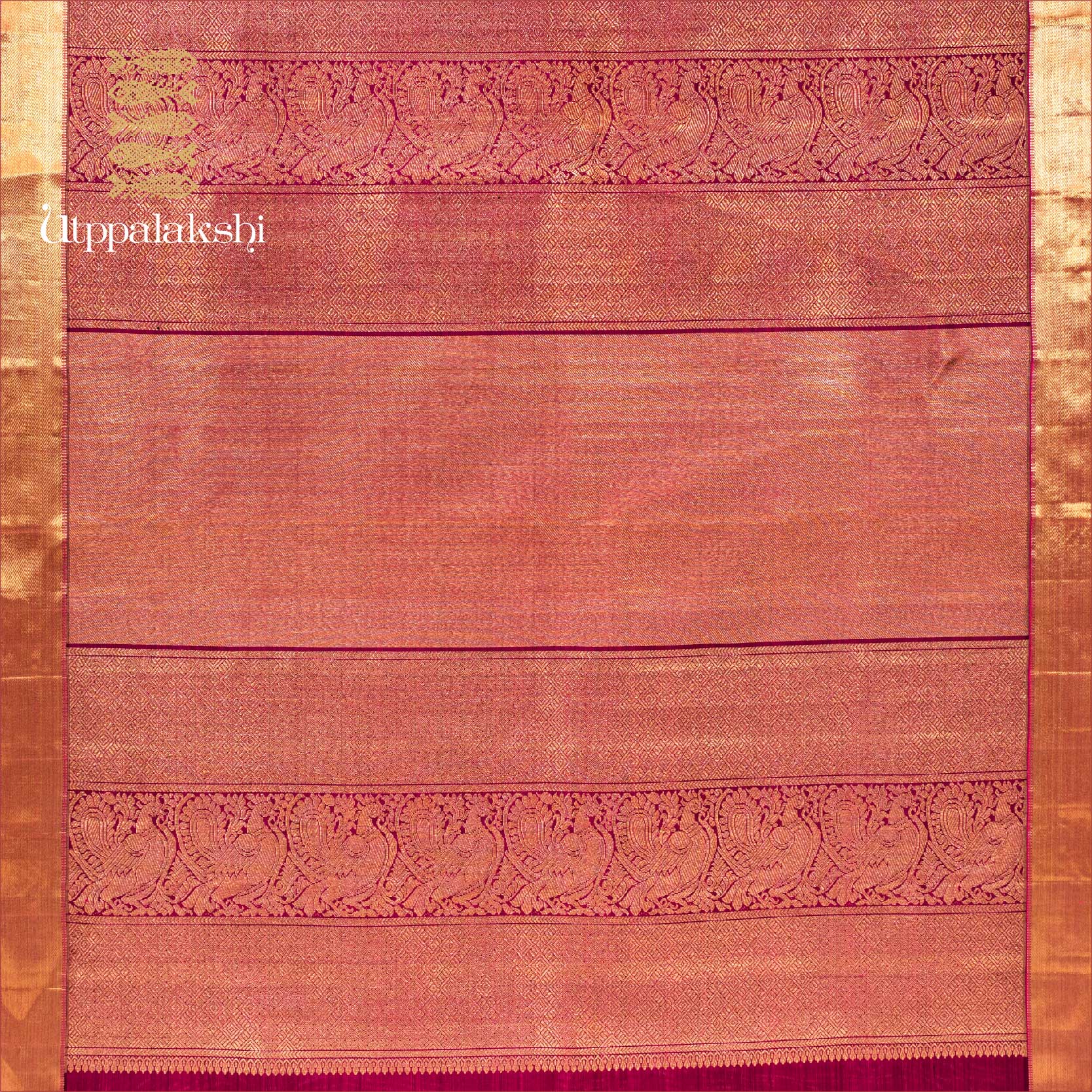 UTPPALAKSHI HANDWOVEN KANJIVARAM SILK SAREE PURPLE LONG PALLU GETTI ZARI