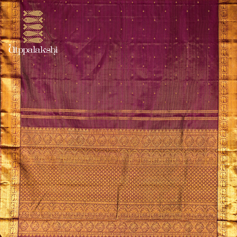 UTPPALAKSHI HANDWOVEN KANJIVARAM SILK SAREE PURPLE VAIRA OOSI WITH BUTTA