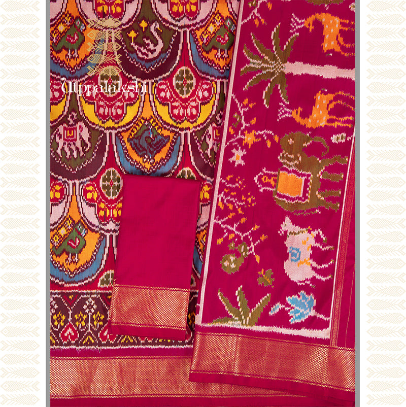 RED COLOUR SAREE-AN UTPPALAKSHI HANDWOVEN PATHAN PATOLA