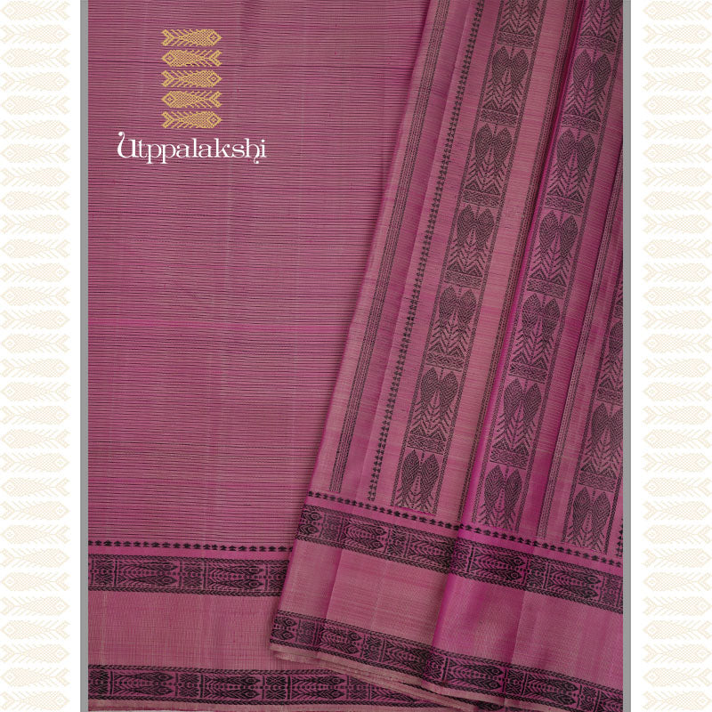 PINK MEEN PETT SAREE -AN UTPPALAKSHI HANDWOVEN KANCHIPURAM SILK SAREE