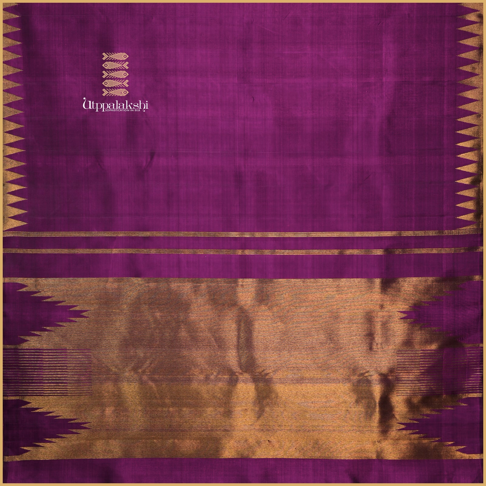 A Gopuram in Silk: The Pillaiyar Moggu Temple Border Saree - AN UTPPALAKSHI HANDWOVEN KANCHIPURAM SILK SAREE