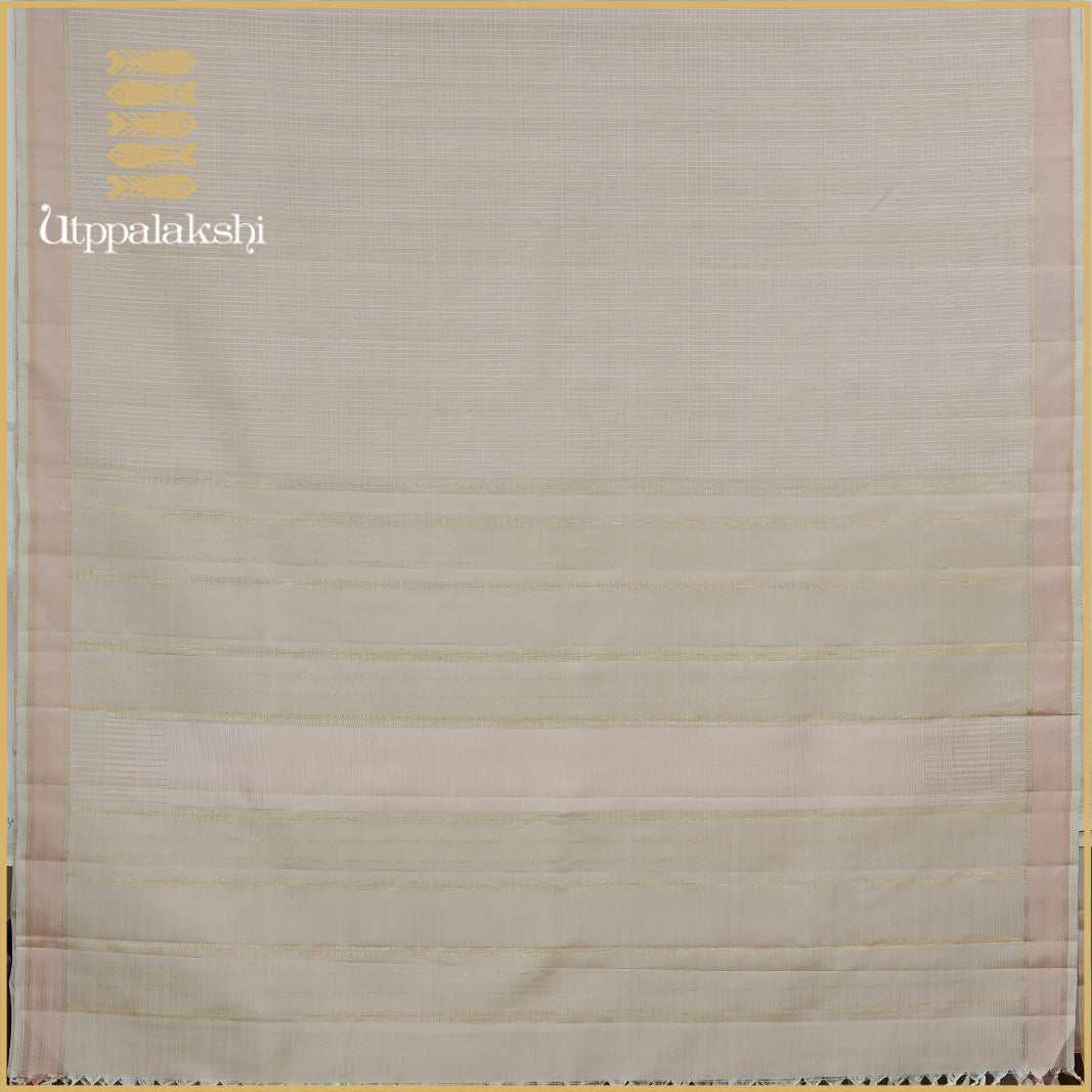 TUSSAR COLOUR MUTHU CHECKS-AN UTPPALAKSHI HANDWOVEN KANJIVARAM SILK SAREE