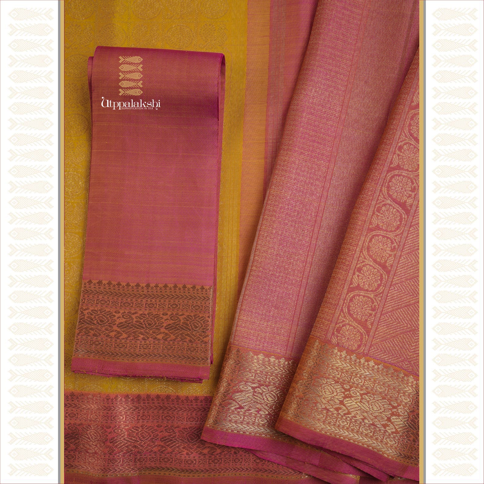 A Golden Hymn in Silk | Deep Yellow Ettu-Kol Kanchipuram Saree
