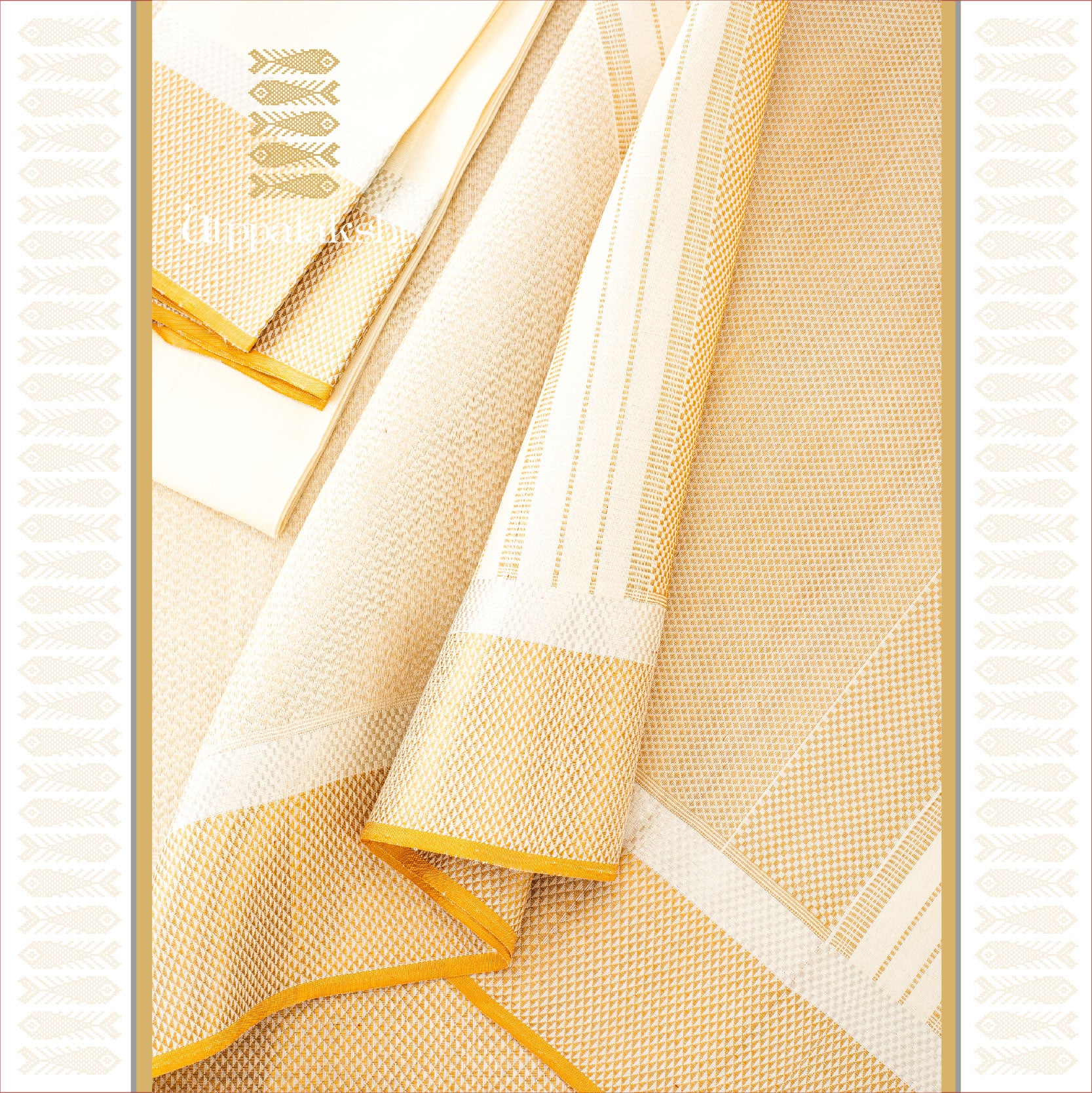 UTPPALAKSHI HANDWOVEN KANJIVARAM SILK BRIDAL SAREE OFF WHITE BROCADE