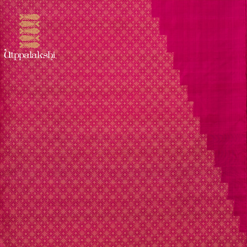 UTPPALAKSHI HANDWOVEN KANJIVARAM SILK BRIDAL PALLU SAREE VADAMALLI RAISING PALLU