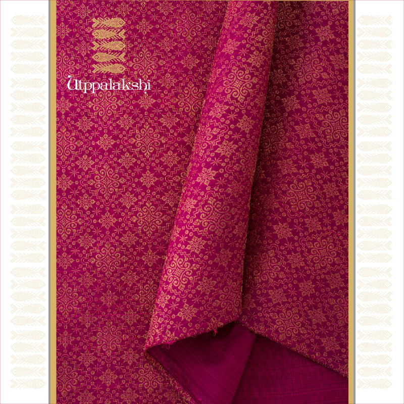 UTPPALAKSHI HANDWOVEN KANJIVARAM SILK BRIDAL PALLU SAREE VADAMALLI RAISING PALLU